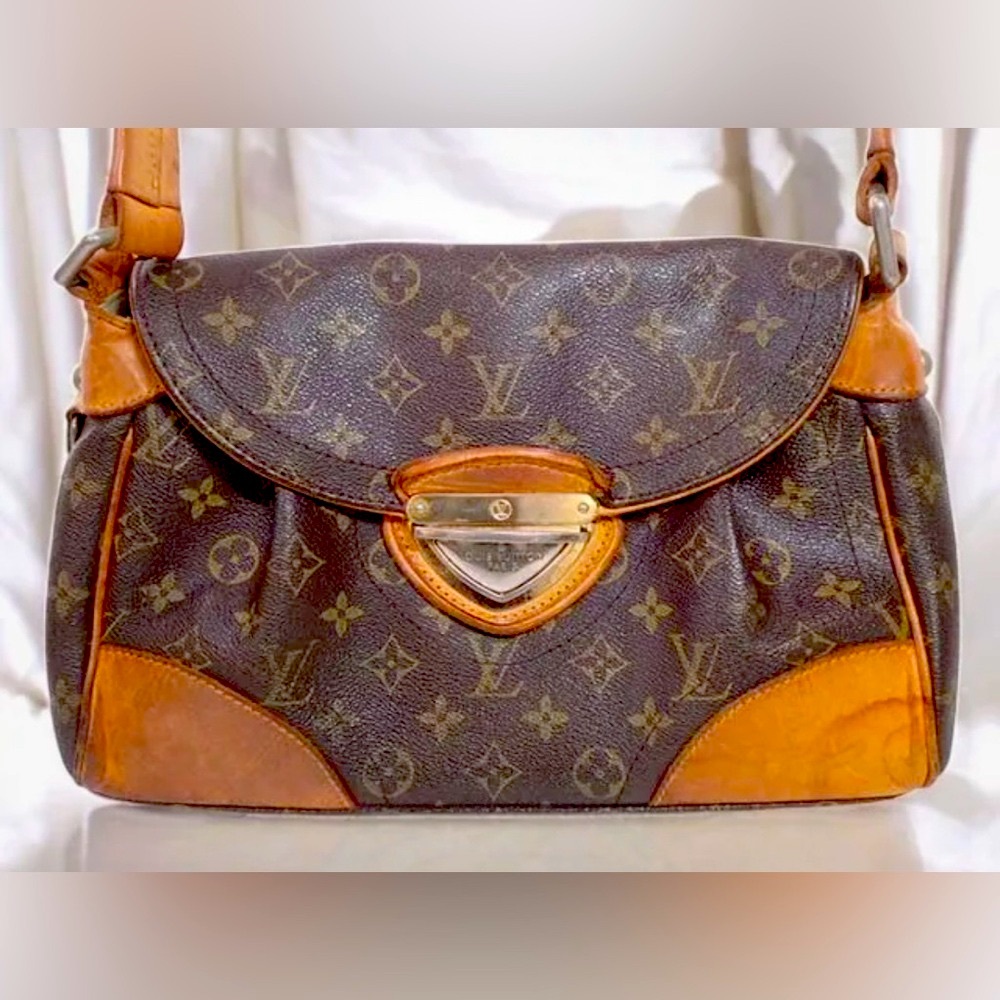 Louis Vuitton Brown Monogram Shoulder Bag with Vachetta Leather Trim